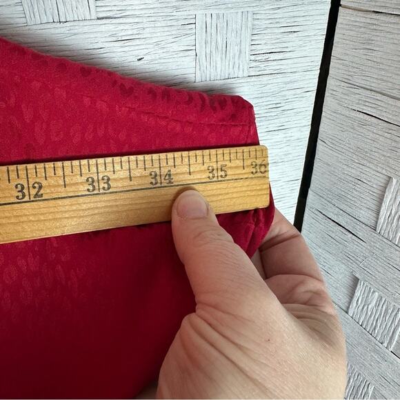 Torrid Red Cheetah Silk-Like Material Blouse career wear dark romantic plus size - Picture 14 of 15